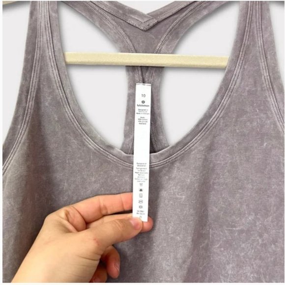 Lululemon Cool Racerback II Dye Washed Half Moon Tank Top Acid Wash Size 10 - Picture 5 of 7